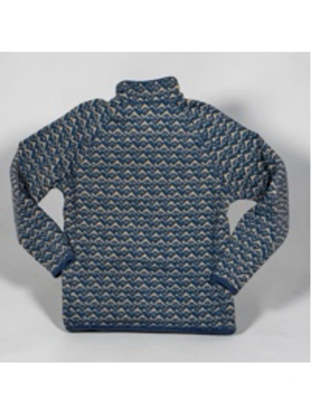 Patagonia Men's Fleece Quarter Zip Sweater XL Blue Beige Pattern